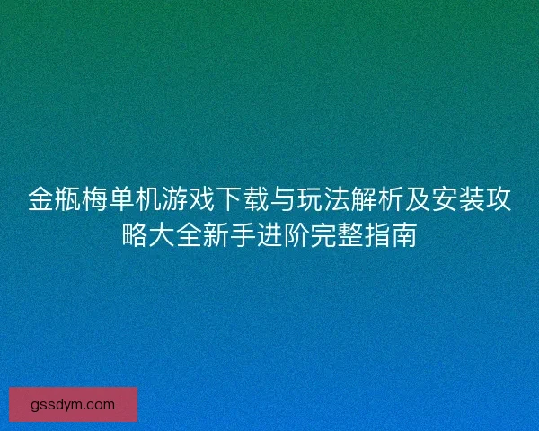 金瓶梅单机游戏下载与玩法解析及安装攻略大全新手进阶完整指南