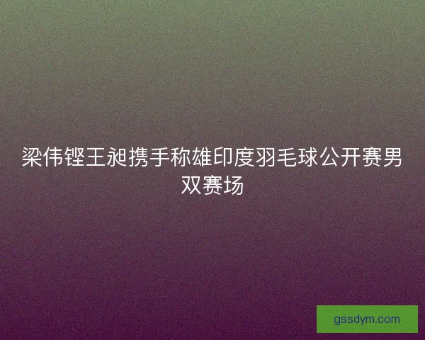 梁伟铿王昶携手称雄印度羽毛球公开赛男双赛场