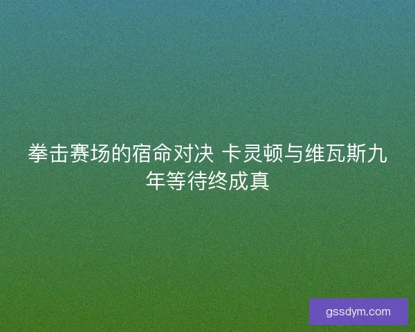 拳击赛场的宿命对决 卡灵顿与维瓦斯九年等待终成真